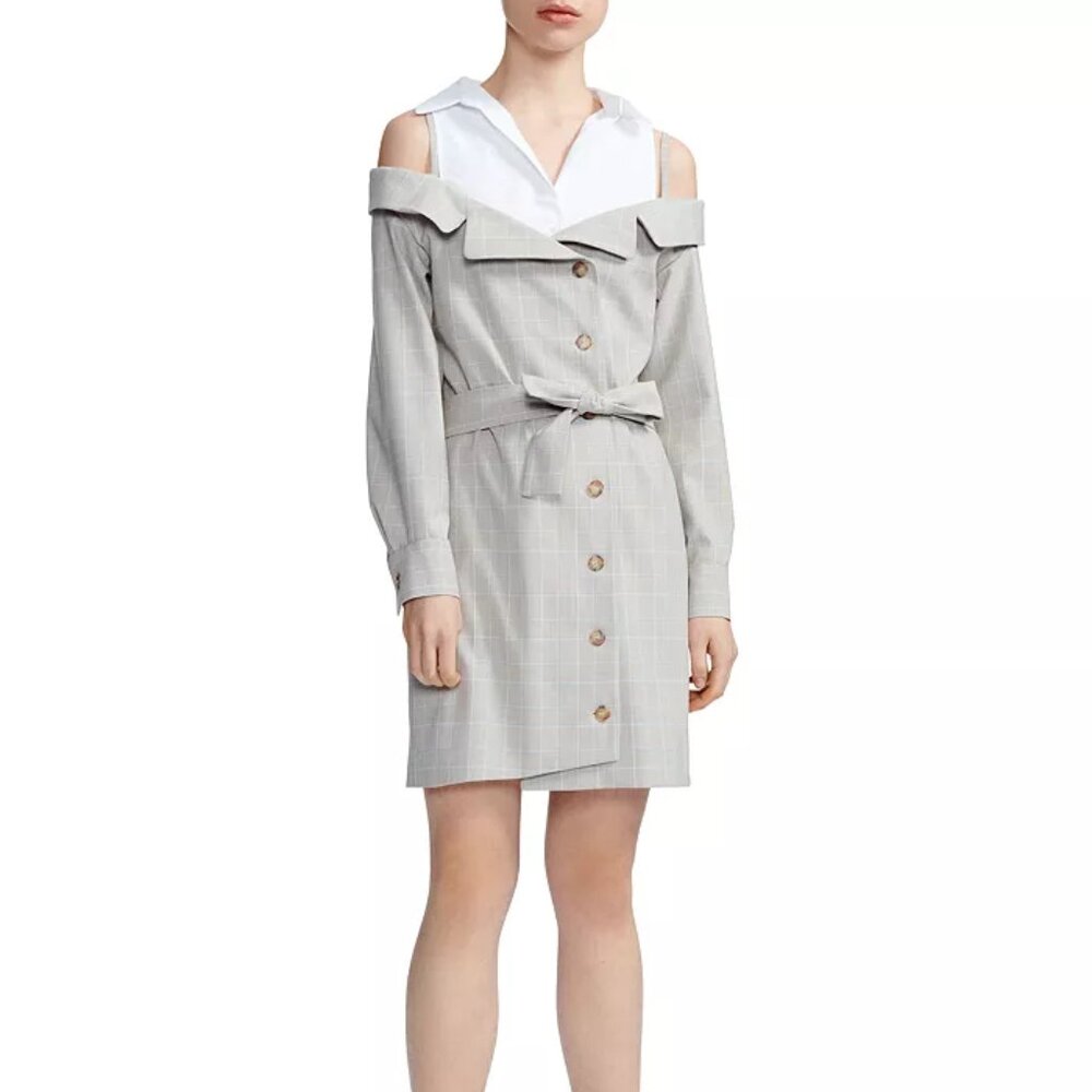 Maje Redwan Layered-Look Shirt Dress